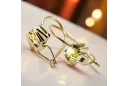Oro amarillo de 14 quilates 14K (585) Yellow Peridot pendientes vec053y Ruso Soviético URSS Vintage Art Deco style