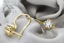 Or jaune 14 carats 14K (585) Zircon des boucles d'oreilles vec053y Russe Soviétique URSS Bijoux vintage Art Deco style