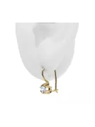 Or jaune 14 carats 14K (585) Zircon des boucles d'oreilles vec053y Russe Soviétique URSS Bijoux vintage Art Deco style