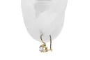 Or jaune 14 carats 14K (585) Zircon des boucles d'oreilles vec053y Russe Soviétique URSS Bijoux vintage Art Deco style