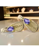 Желтый 14к золотой 14k (585) Alexandrite Серьги Vec067y Русский Советский СССР Урожай Арт-деко стиль