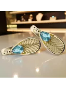 14 Karat Gelbgold 14K (585) Aquamarine ohrringe vec067y Russisch Sowjetisch UdSSR Vintage Art Deco style