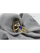 Aur galben 14K 14K (585) Sapphire cercei vec067y Rusesc Sovietic URSS Vintage Craft Art Deco style