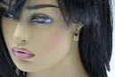 Or jaune 14 carats 14K (585) Sapphire des boucles d'oreilles vec067y Russe Soviétique URSS Style vintage Art Deco style