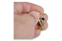 Aur galben 14K 14K (585) Sapphire cercei vec067y Rusesc Sovietic URSS Vintage Craft Art Deco style