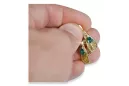Oro amarillo de 14 quilates 14K (585) Emerald pendientes vec067y Ruso Soviético URSS Vintage Art Deco style