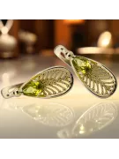 14k žluté zlato 14K (585) Yellow Peridot náušnice vec067y Russian Soviet USSR Vintage style Art Deco style