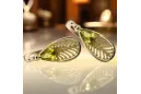 14k žlté zlato 14K (585) Yellow Peridot náušnice vec067y Russian Soviet USSR Vintage style Art Deco style