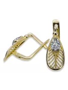 14-ка/желтое золото 14K (585) Zircon Серьги vec067y Русский Советский СССР Винтаж Ар-деко style