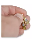 14К жовте золото 14K (585) Zircon Сережки vec067y Російський Радянський СРСР Вінтаж стиль Ар-деко style