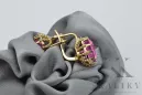 Gelb 14 Karat Gold 14k (585) Amethyst-Ohrringe Vec079Y Russischer Sowjetischer UdSSR-Weinleseweinwein Art Deco-Stil