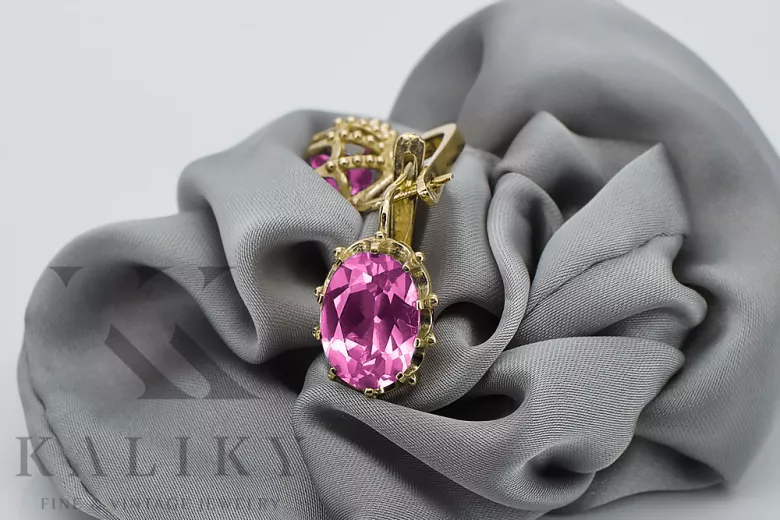 Жовтий 14K Золото 14K (585) Сережки аметистові Vec079y Російська радянська СРСР Старовинна ювелірна арт-деко