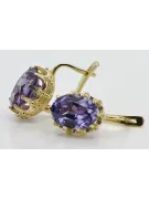 14 Karat Gelbgold 14K (585) Alexandrite ohrringe vec079y Russisch Sowjetisch UdSSR Vintage Handwerk Art Deco style