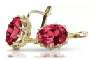 14 Karat Gelbgold 14K (585) Ruby ohrringe vec079y Russisch Sowjetisch UdSSR Vintage Art Deco style