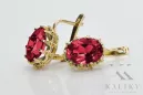 14 Karat Gelbgold 14K (585) Ruby ohrringe vec079y Russisch Sowjetisch UdSSR Vintage Art Deco style