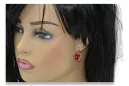 Aur galben 14K 14K (585) Ruby cercei vec079y Rusesc Sovietic URSS Vintage Art Deco style