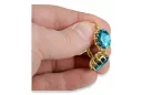 14-ка/желтое золото 14K (585) Aquamarine Серьги vec079y Русский Советский СССР Винтаж украшения Ар-деко style