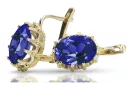 14k žlté zlato 14K (585) Sapphire náušnice vec079y Russian Soviet USSR Vintage Art Deco style