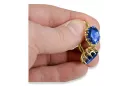 14k žluté zlato 14K (585) Sapphire náušnice vec079y Russian Soviet USSR Vintage Art Deco style