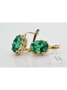 Aur galben 14K 14K (585) Emerald cercei vec079y Rusesc Sovietic URSS Vintage bijuterii Art Deco style
