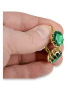14-ка/желтое золото 14K (585) Emerald Серьги vec079y Русский Советский СССР Винтаж украшения Ар-деко style