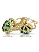 14-ка/желтое золото 14K (585) Emerald Серьги vec079y Русский Советский СССР Винтаж украшения Ар-деко style