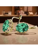 14-ка/желтое золото 14K (585) Emerald Серьги vec079y Русский Советский СССР Винтаж украшения Ар-деко style