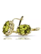 14-ка/желтое золото 14K (585) Yellow Peridot Серьги vec079y Русский Советский СССР Винтаж изделия Ар-деко style