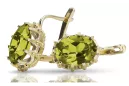 14 Karat Gelbgold 14K (585) Yellow Peridot ohrringe vec079y Russisch Sowjetisch UdSSR Vintage Stil Art Deco style