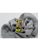 Aur galben 14K 14K (585) Yellow Peridot cercei vec079y Rusesc Sovietic URSS Vintage Art Deco style
