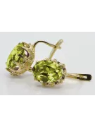 14 Karat Gelbgold 14K (585) Yellow Peridot ohrringe vec079y Russisch Sowjetisch UdSSR Vintage Stil Art Deco style