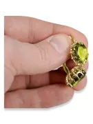 14-ка/желтое золото 14K (585) Yellow Peridot Серьги vec079y Русский Советский СССР Винтаж изделия Ар-деко style