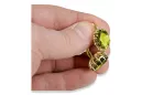 Or jaune 14 carats 14K (585) Yellow Peridot des boucles d'oreilles vec079y Russe Soviétique URSS Style vintage Art Deco style