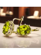 14К жовте золото 14K (585) Yellow Peridot Сережки vec079y Російський Радянський СРСР Вінтаж стиль Ар-деко style