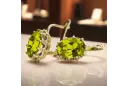 14К жовте золото 14K (585) Yellow Peridot Сережки vec079y Російський Радянський СРСР Вінтаж стиль Ар-деко style