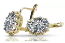 14k žlté zlato 14K (585) Zircon náušnice vec079y Russian Soviet USSR Vintage Art Deco style