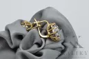 Yellow 14k gold 14K (585) Zircon earrings vec079y Russian Soviet USSR Vintage style Art Deco style