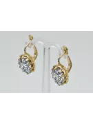 14-ка/желтое золото 14K (585) Zircon Серьги vec079y Русский Советский СССР Винтаж изделия Ар-деко style