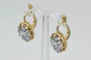 Yellow 14k gold 14K (585) Zircon earrings vec079y Russian Soviet USSR Vintage style Art Deco style