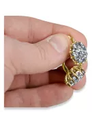 14К жовте золото 14K (585) Zircon Сережки vec079y Російський Радянський СРСР Вінтаж прикраси Ар-деко style