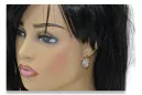 Aur galben 14K 14K (585) Zircon cercei vec079y Rusesc Sovietic URSS Stil Vintage Art Deco style