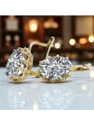 14 Karat Gelbgold 14K (585) Zircon ohrringe vec079y Russisch Sowjetisch UdSSR Vintage Stil Art Deco style