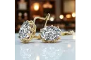 Aur galben 14K 14K (585) Zircon cercei vec079y Rusesc Sovietic URSS Stil Vintage Art Deco style