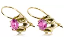Amarillo 14k Gold 14K (585) Pendientes de amatista VEC092Y RUSA RUSA SOVIET URSS Vintage Jewlery Art Deco Style