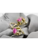 14 كارت من الذهب الأصفر 14K (585) Amethyst أقراط روسي سوفيتي الاتحاد السوفيتي أسلوب فينتاج آرت ديكو style