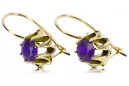 14 Karat Gelbgold 14K (585) Alexandrite ohrringe vec092y Russisch Sowjetisch UdSSR Vintage Art Deco style