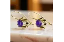 14k žlté zlato 14K (585) Alexandrite náušnice vec092y Russian Soviet USSR Vintage Jewlery Art Deco style