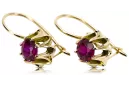 14 Karat Gelbgold 14K (585) Ruby ohrringe vec092y Russisch Sowjetisch UdSSR Vintage Stil Art Deco style