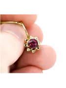 14K жълто злато 14K (585) Ruby Обеци vec092y Руски Съветски СССР Винтидж бижута Ар-деко style