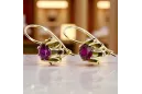 14 Karat Gelbgold 14K (585) Ruby ohrringe vec092y Russisch Sowjetisch UdSSR Vintage Stil Art Deco style